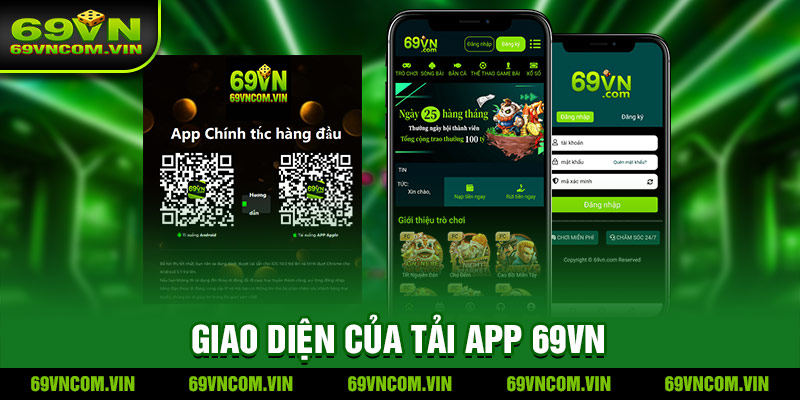 Giao diện của Tải App 69VN