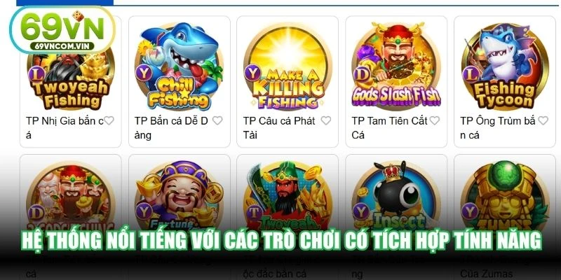 Hệ thống nổi tiếng với các trò chơi có tích hợp tính năng hấp dẫn
