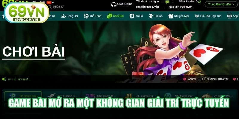 Game bài mở ra một không gian giải trí trực tuyến vô cùng lý tưởng