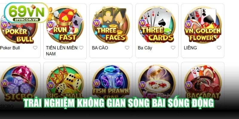 Trải nghiệm không gian sòng bài sống động với giao diện đỉnh cao tại 69VN