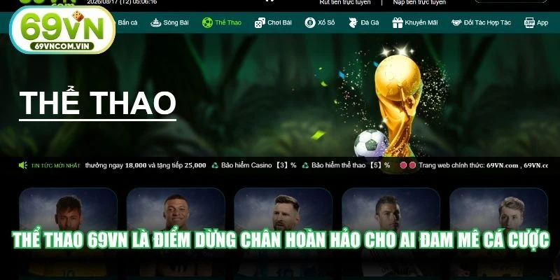 Thể thao 69VN là điểm dừng chân hoàn hảo cho những ai đam mê cá cược